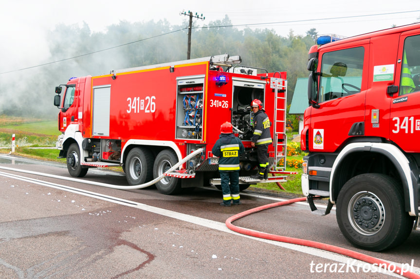 Pożar tira w Komborni