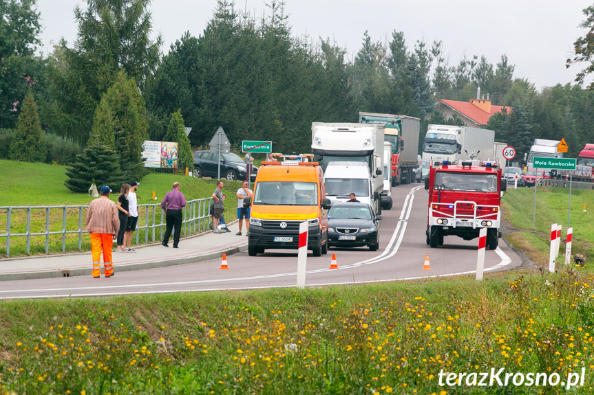 Pożar tira w Komborni