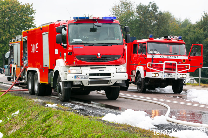 Pożar tira w Komborni