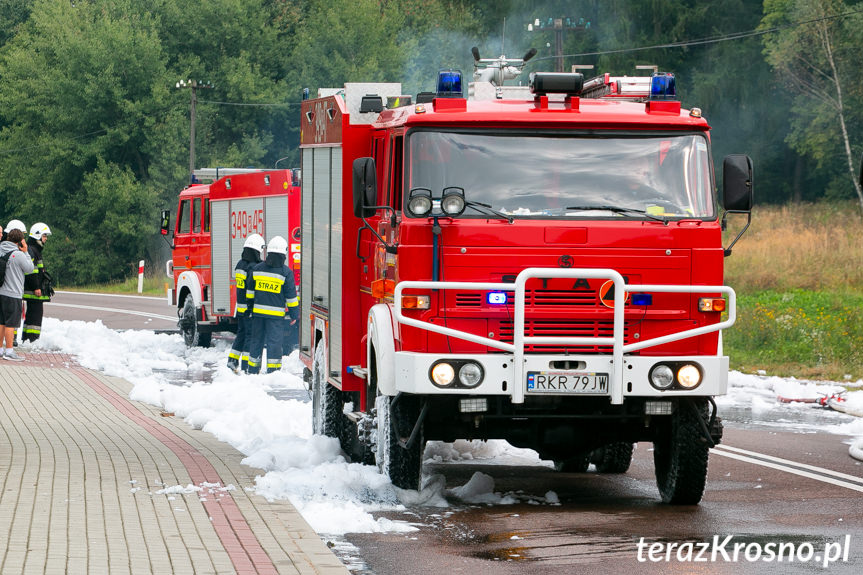 Pożar tira w Komborni