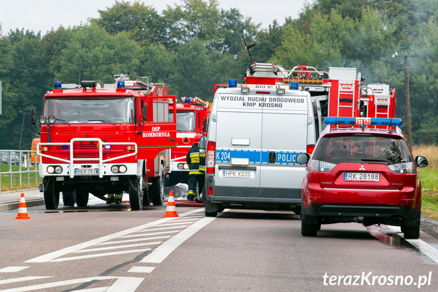 Pożar tira w Komborni