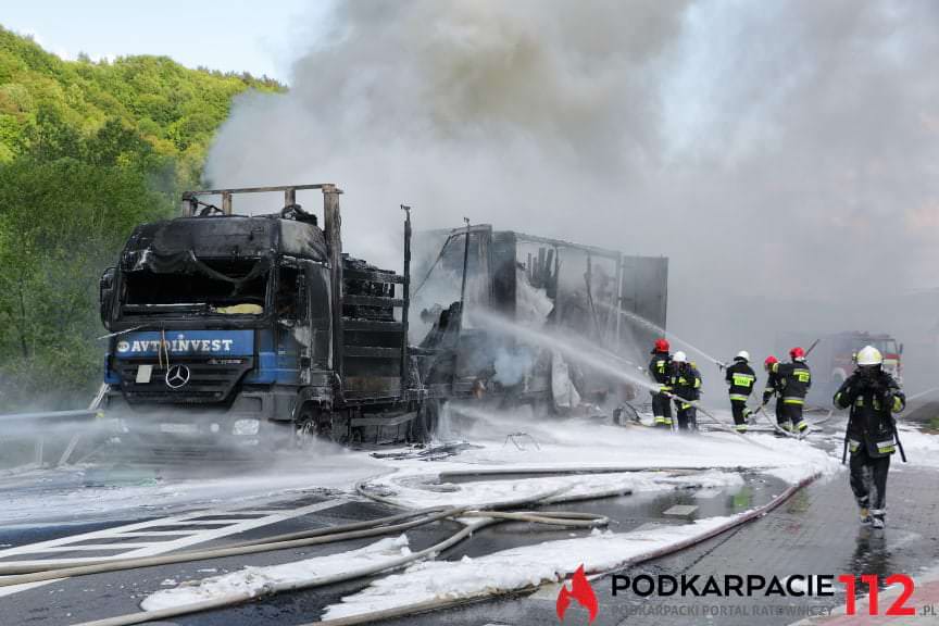 Pożar tira w Trzcianie