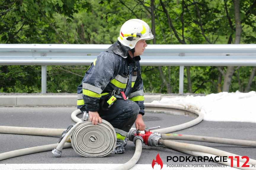 Pożar tira w Trzcianie