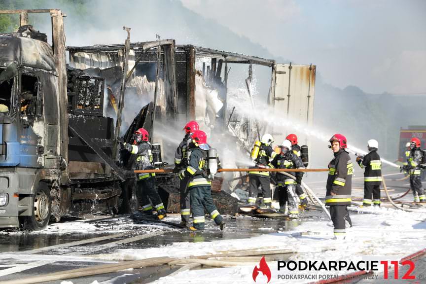 Pożar tira w Trzcianie