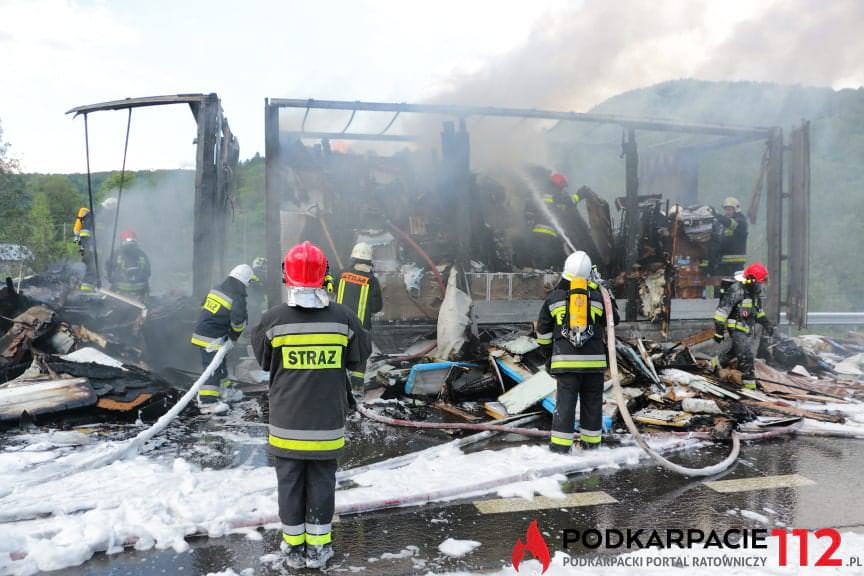Pożar tira w Trzcianie
