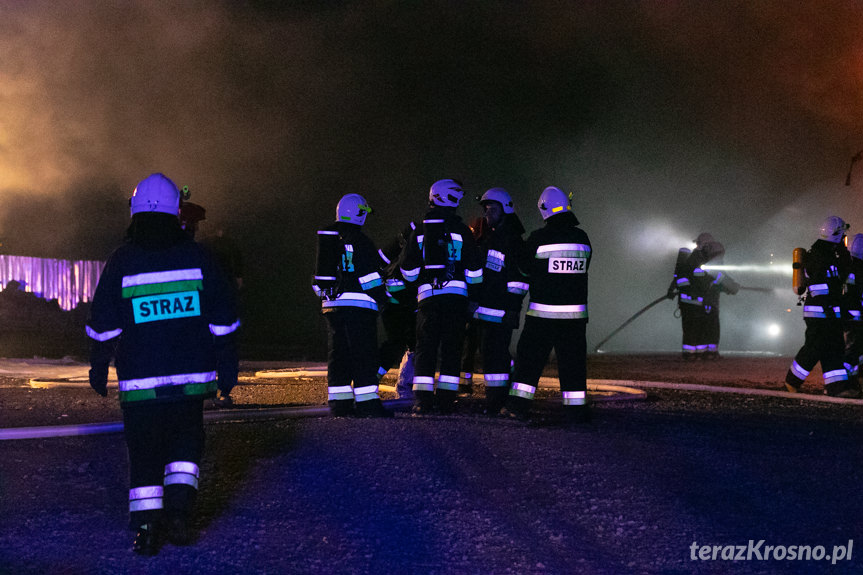 Pożar w Krośnie. Na zajezdni spłonęło kilka autokarów