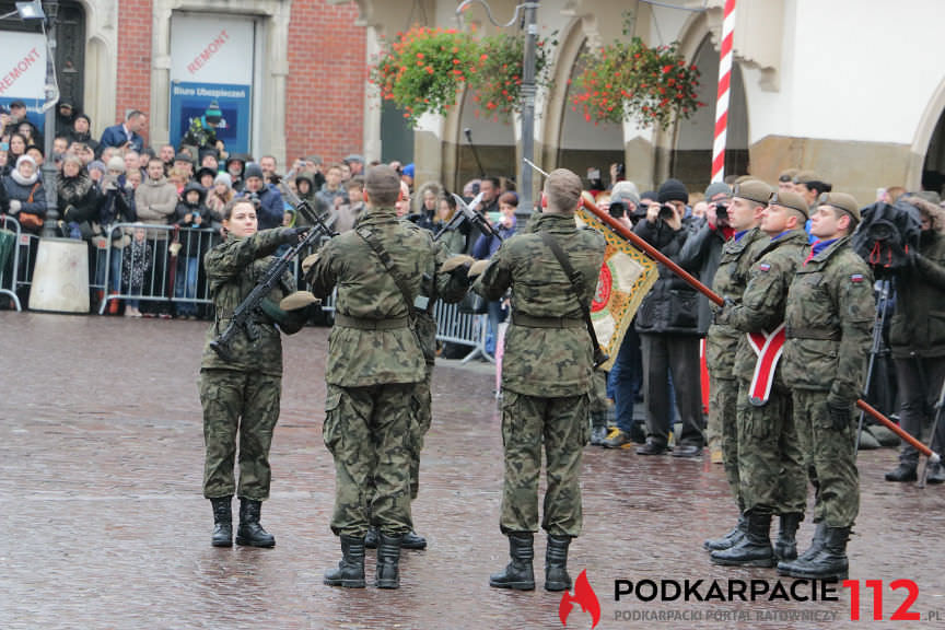 Przysięga żołnierzy WOT na rynku w Rzeszowie