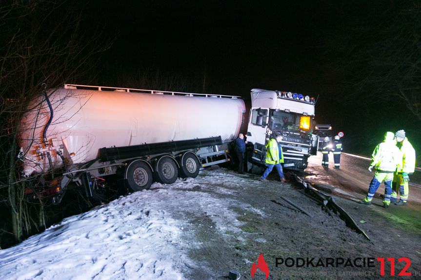 Tir poza drogą w Komborni