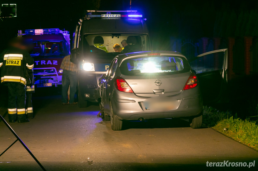 Korczyna.Wpadek z udziałem motorowerzysty 