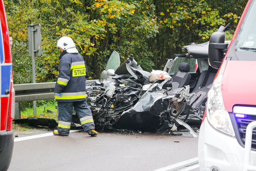 Wypadek drogowy w Komborni