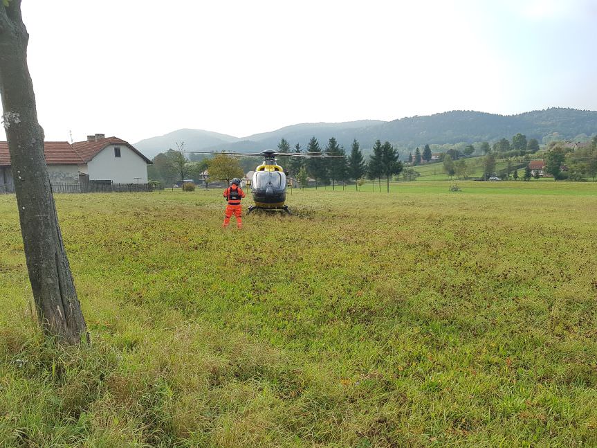 Wypadek drogowy w Węglówce