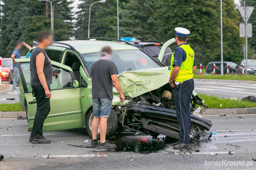 Wypadek na Podkarpackiej w Krośnie