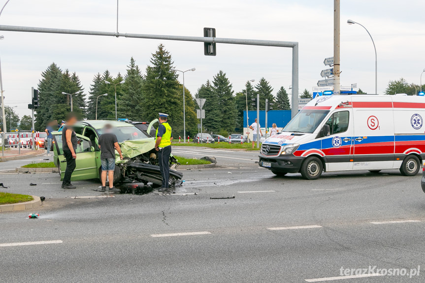 Wypadek na Podkarpackiej w Krośnie