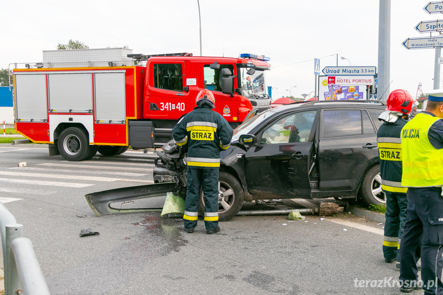 Wypadek na Podkarpackiej w Krośnie
