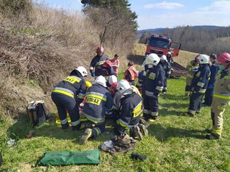 Wypadek w lesie -interweniował helikopter Pogotowia  Ratunkowego