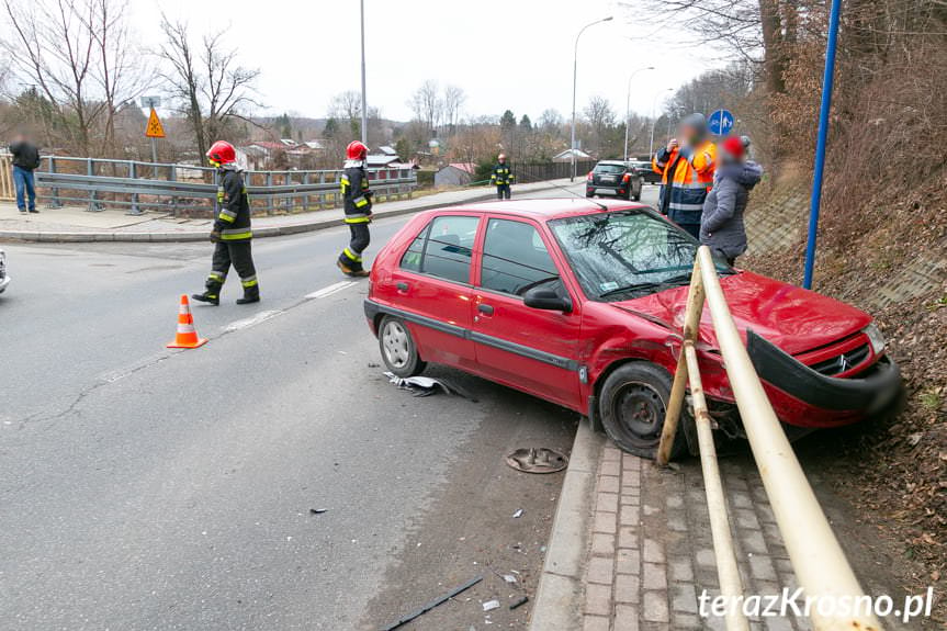 Zderzenie citroena z peugeotem w Krośnie