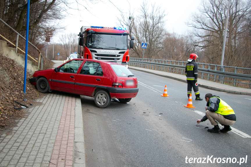 Zderzenie citroena z peugeotem w Krośnie