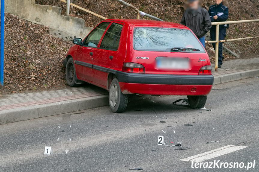 Zderzenie citroena z peugeotem w Krośnie