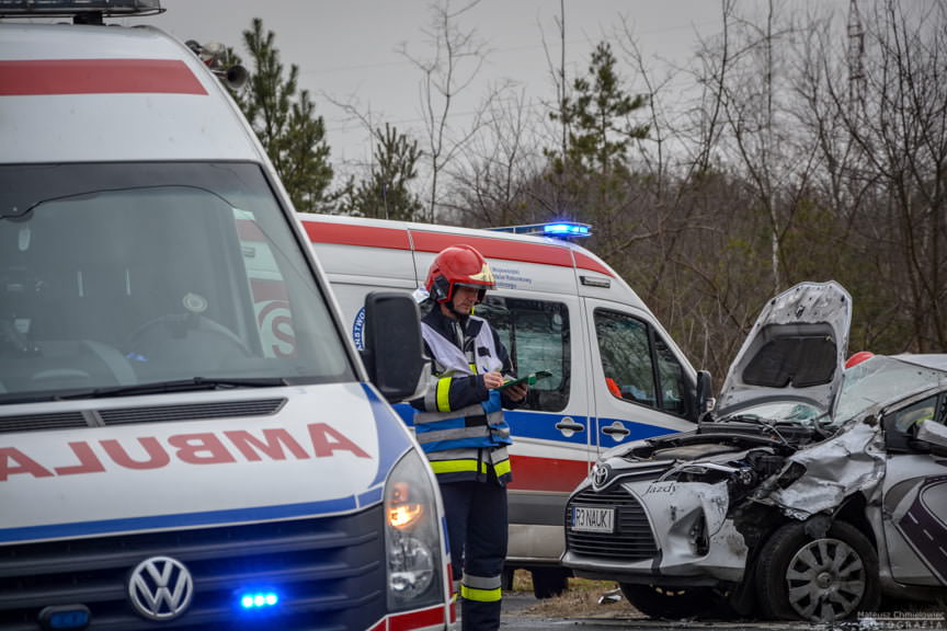 Zderzenie dwóch samochodów osobowych w Stalch 04.01.2020