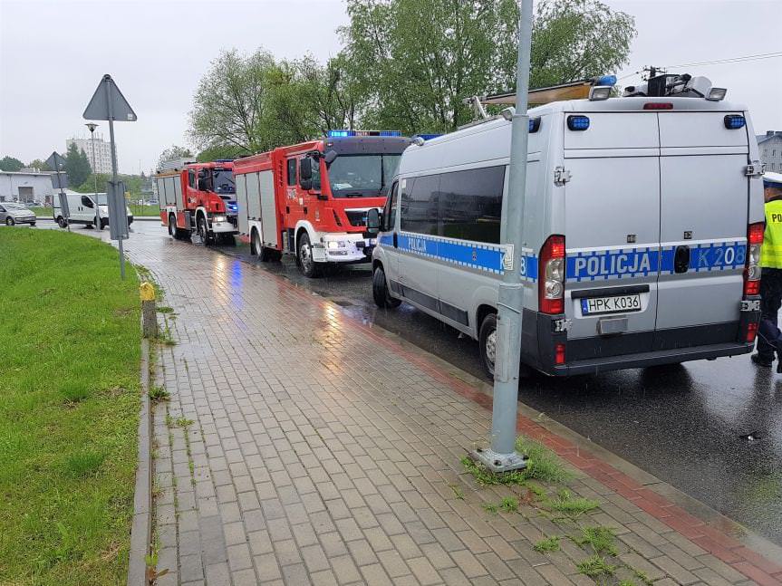 Zderzenie Forda i Opla na Bieszczadzkiej w Krośnie