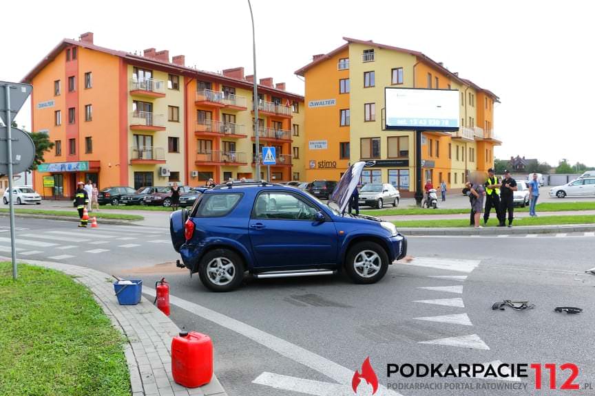 Zderzenie na rondzie w Krośnie