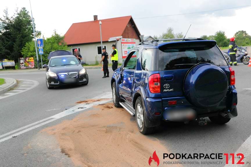 Zderzenie na rondzie w Krośnie