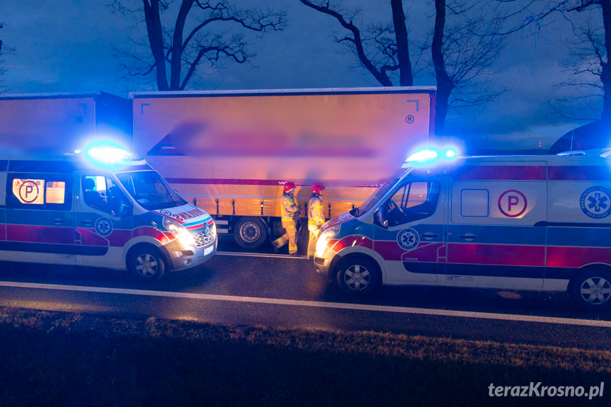 Zderzenie trzech samochodów ciężarowych w Zboiskach