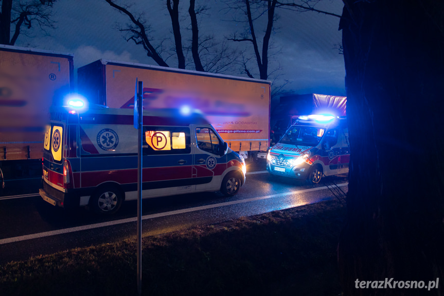 Zderzenie trzech samochodów ciężarowych w Zboiskach