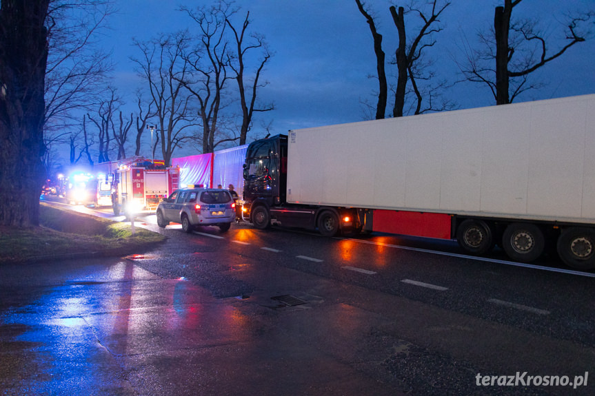 Zderzenie trzech samochodów ciężarowych w Zboiskach