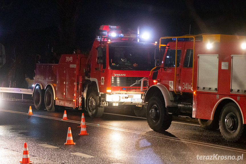 Zderzenie trzech samochodów ciężarowych w Zboiskach