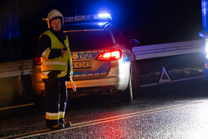 Zderzenie trzech samochodów ciężarowych w Zboiskach