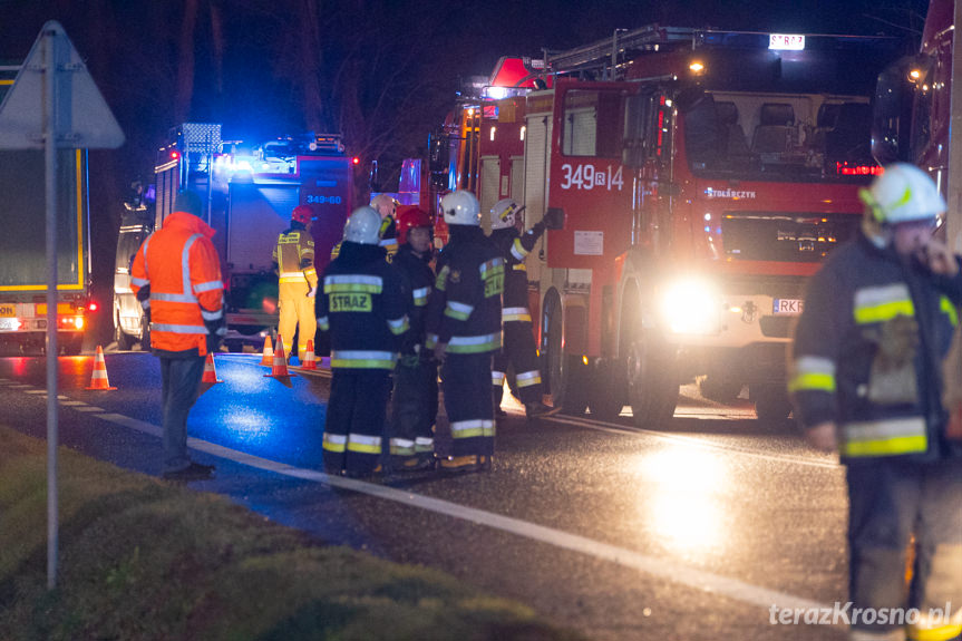 Zderzenie trzech samochodów ciężarowych w Zboiskach