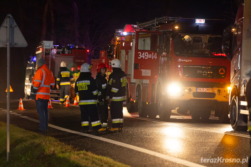 Zderzenie trzech samochodów ciężarowych w Zboiskach