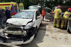 Krosno. Zderzenie trzech samochodów