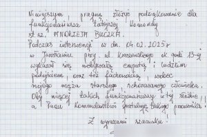 Podziękowanie dla jarosławskiego policjanta za empatię i profesjonalizm