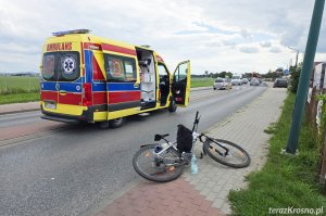 Potrącenie rowerzysty w Krośnie