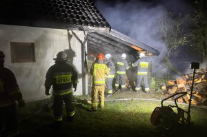 Pożar budynku gospodarczego w Pielgrzymce