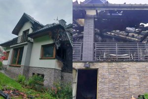 Pożar domu w powiecie jasielskim