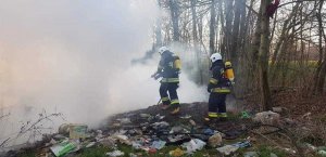 Pożar dzikiego wyspiaka śmieci 