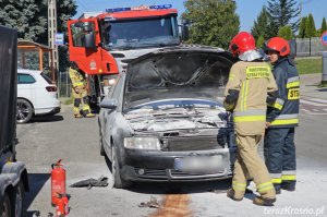 Pożar samochodu w Zręcinie