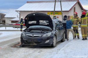 Zderzenie dwóch samochodów w Bziance