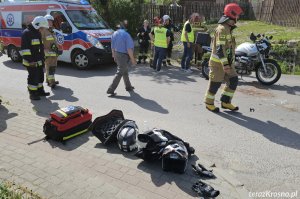Zderzenie motocyklisty z samochodem w Kobylanach