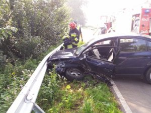 Zderzenie  dwóch samochodów  we Wzdowie