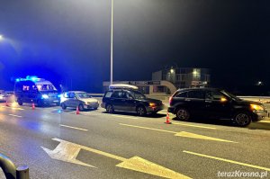 Zderzenie trzech samochodów w Krośnie